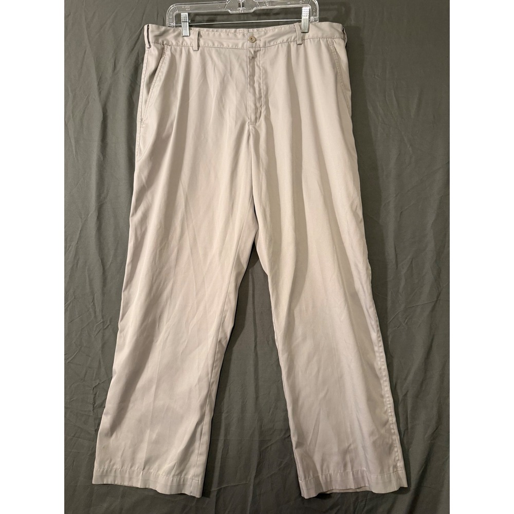 Nike Golf Dri-FIT Pants Mens 36x30 Gray Khaki Flat Front Trousers 319885-063